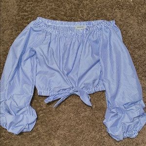 Blue white striped shirt